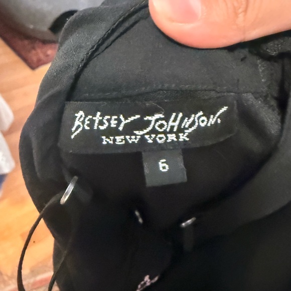 Vintage Betsey Johnson Black Maxi Dress with Floral Embroidery 100% Silk SOLD - Picture 10 of 11